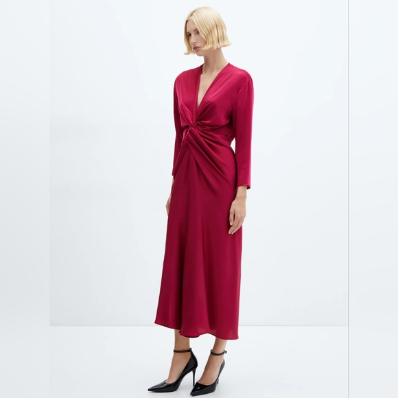 MANGO knot satin dress - Picture 5 of 5